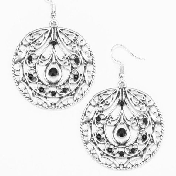 Choose To Sparkle - Black Earrings